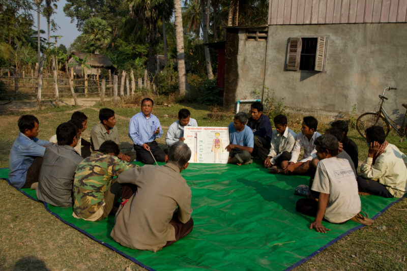 Learning Dangers of Smoking — Villagers living in remote regions of Cambodia learn litteracy, income generation, agriculture, and life skills in a "reflect" ...