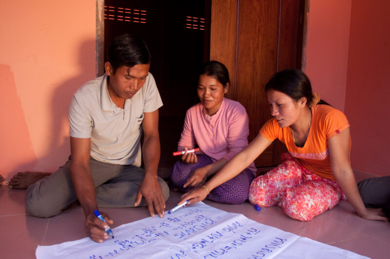 Learning Literacy — Villagers living in remote regions of Cambodia learn litteracy, income generation, agriculture, and life skills in a "reflect" group prog...