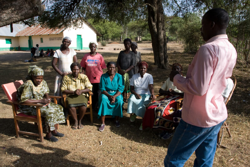Adult learning in Kenya — Womens group in Kenya gather under a tree to learn new income generating skills, womens rights, agriculture — ADRA, AID, Africa, As...