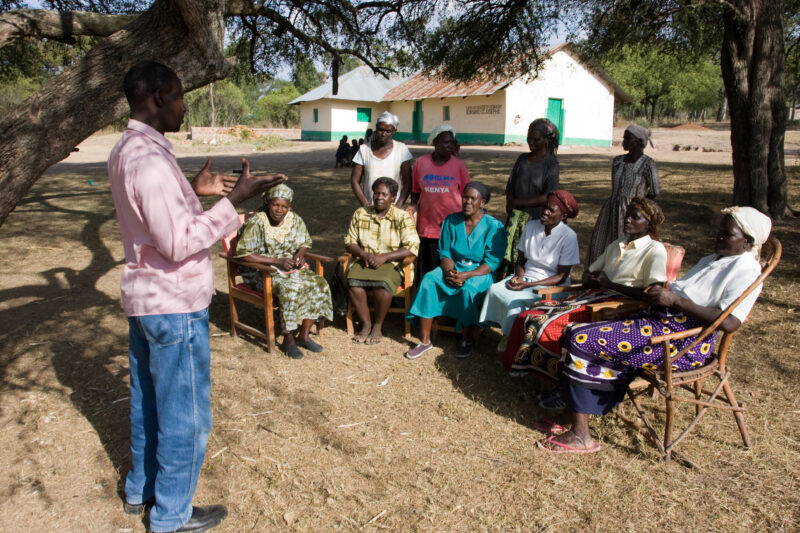 Adult learning in Kenya — Womens group in Kenya gather under a tree to learn new income generating skills, womens rights, agriculture — ADRA, AID, Africa, As...