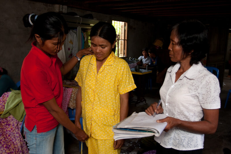 Learning Income Skills — Women learn how to do taloring as a way to generate income for her family — Cambodia, Skills training, taloring, sewing