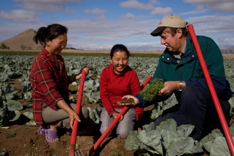 Agricultural Instruction in Mongolia — Stock image of people learning new agricultural skills in Mongolia — Mongolia, agricultural instruction, agriculture, ...