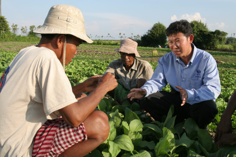 Agricultural Instruction in Cambodia — Stock Image of rural farmers getting agricultural instruction from an ADRA specialist. — Cambodia, farming, agricultur...