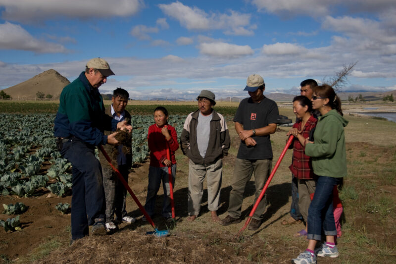 Agricultural Instruction in Mongolia — Stock image of people learning new agricultural skills in Mongolia — Mongolia, agricultural instruction, agriculture, ...