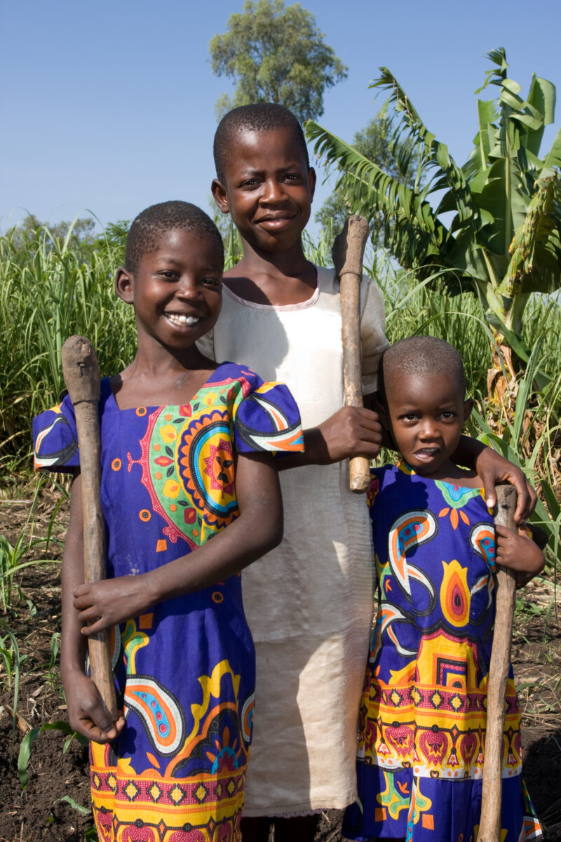 Working in Garden in Kenya — Children work in the family garden on a remote farm in Kenya — ADRA, AID, Africa, Assistance, Development