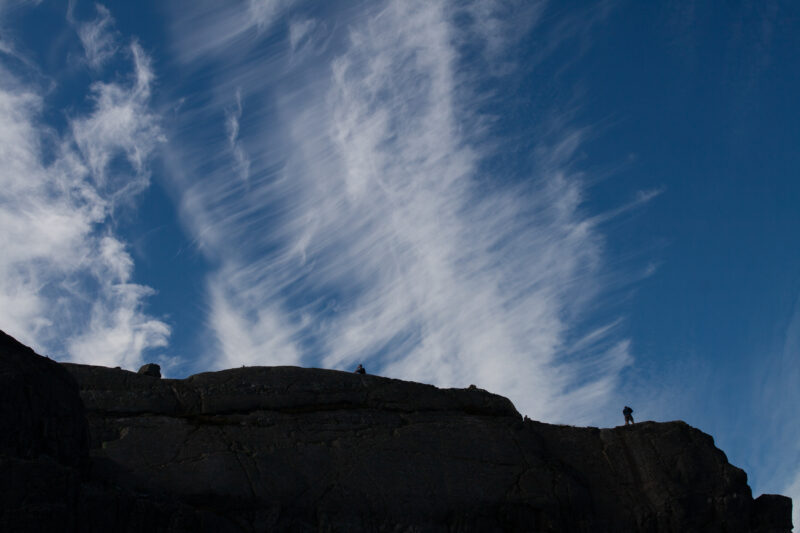 Norway — Pulpit Rock from Below — Norway, Scenic, blue Sky, Pulpit Rock