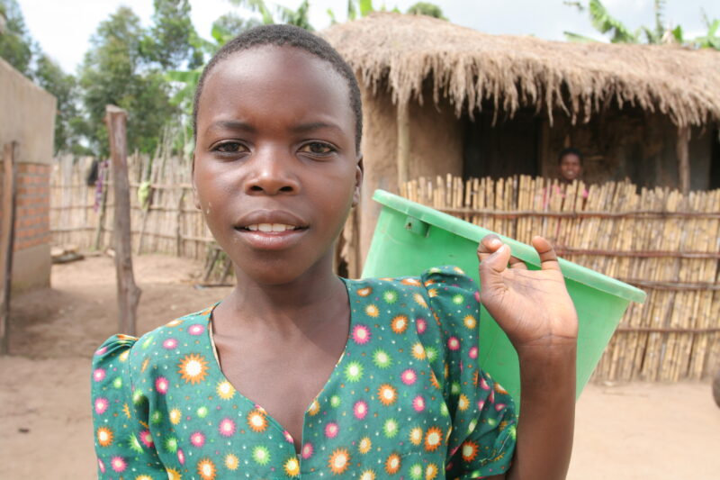 Girl with Bucket in Malawi — Collecting Water in Malawi — Africa, Malawi, African, Malawin, girl