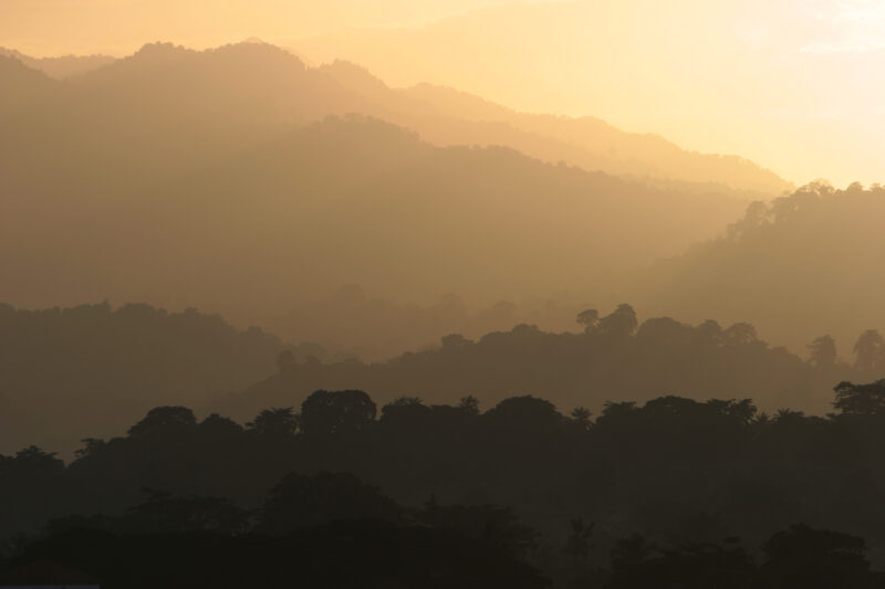 Sunset in Sao Tome — Stock Images of Sao Tome, the capital city of Sao Tome and Principe, Africa — Sao Tome, Africa, City of, Capital