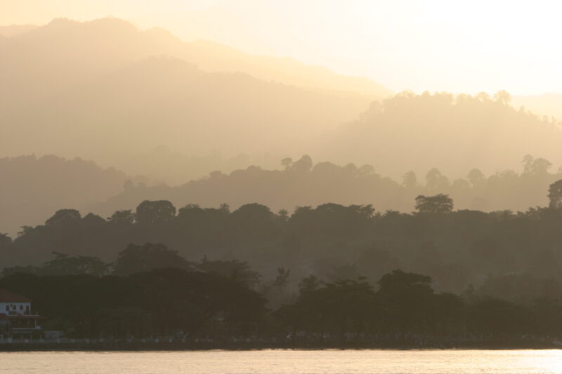 Sunset in Sao Tome — Stock Images of Sao Tome, the capital city of Sao Tome and Principe, Africa — Sao Tome, Africa, City of, Capital