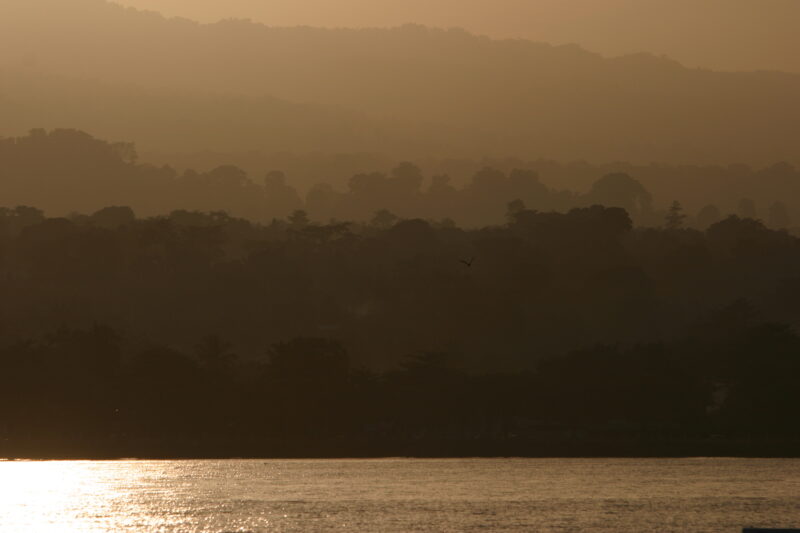 Sunset in Sao Tome — Stock Images of Sao Tome, the capital city of Sao Tome and Principe, Africa — Sao Tome, Africa, City of, Capital