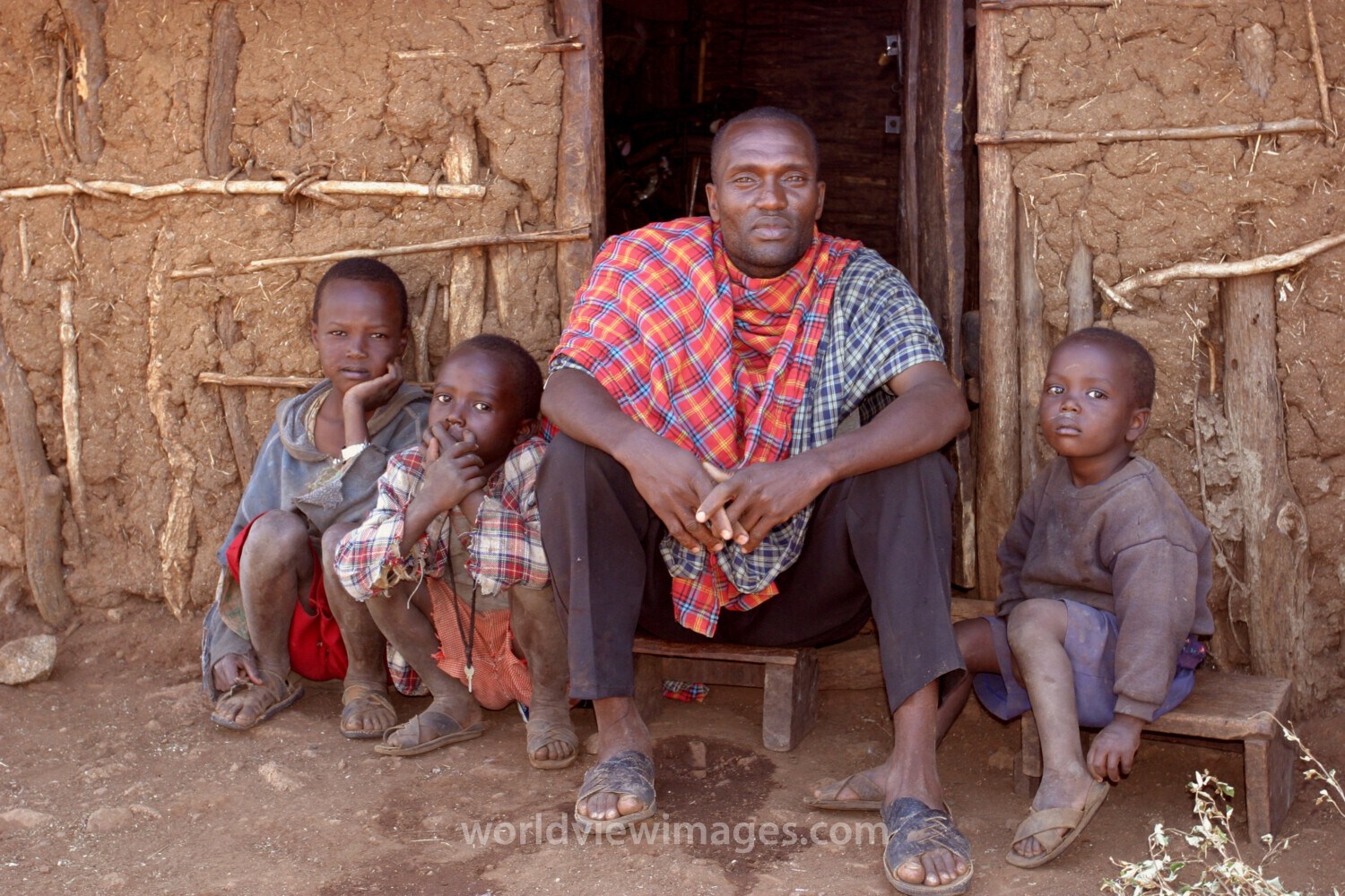 Father and Children in Tanzania