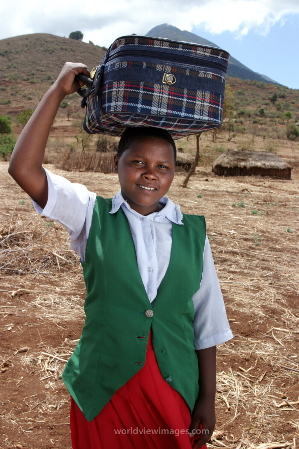 Girl and her suit Case