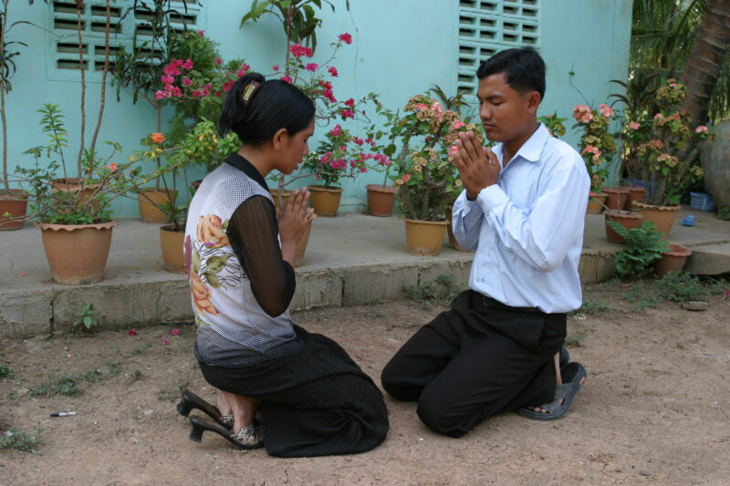 Praying Couple — Seventh-day Adventist Christians in the country of Cambodia, in prayer. — Cambodia, Seventh-day Adventist, Adventist, Christian, prayer