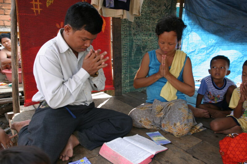 Christians Pray — Christians in Cambodia pray at their Bible study group — Cambodia, Seventh-day Adventist, Adventist, Christian, Bible Study