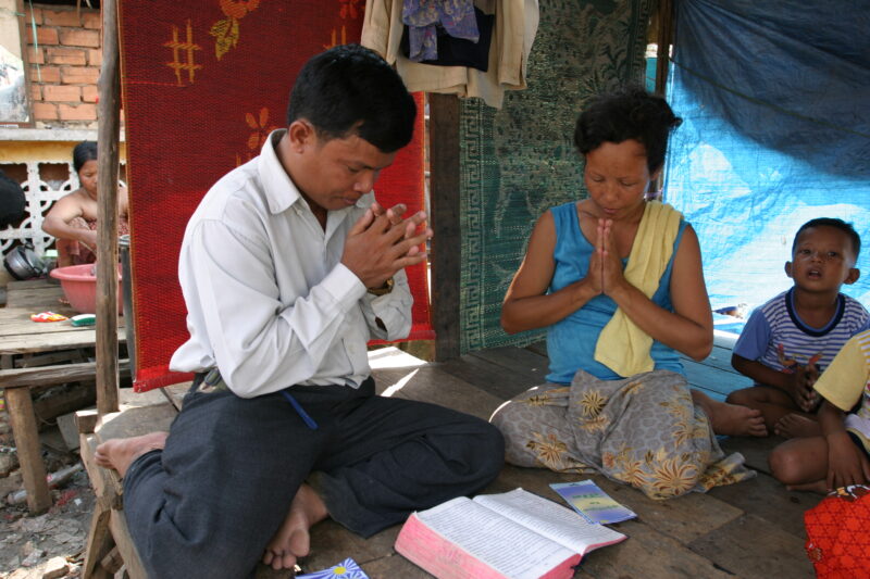 Christians Pray — Christians in Cambodia pray at their Bible study group — Cambodia, Seventh-day Adventist, Adventist, Christian, Bible Study
