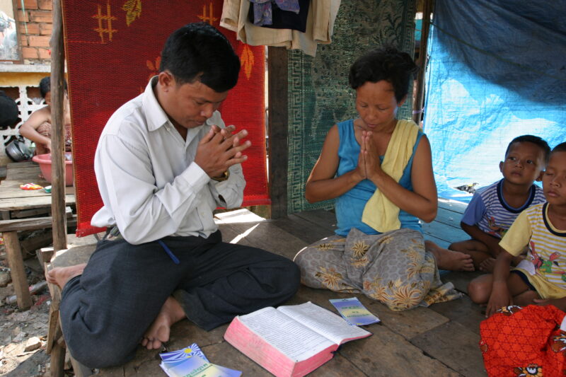 Christians Pray — Christians in Cambodia pray at their Bible study group — Cambodia, Seventh-day Adventist, Adventist, Christian, Bible Study