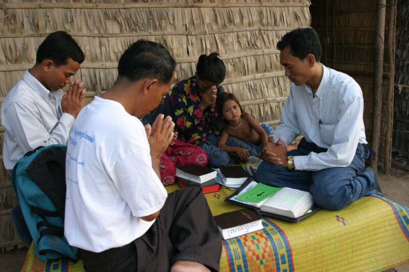 Christians Pray — Christians in Cambodia pray at their Bible study group — Cambodia, Seventh-day Adventist, Adventist, Christian, Bible Study