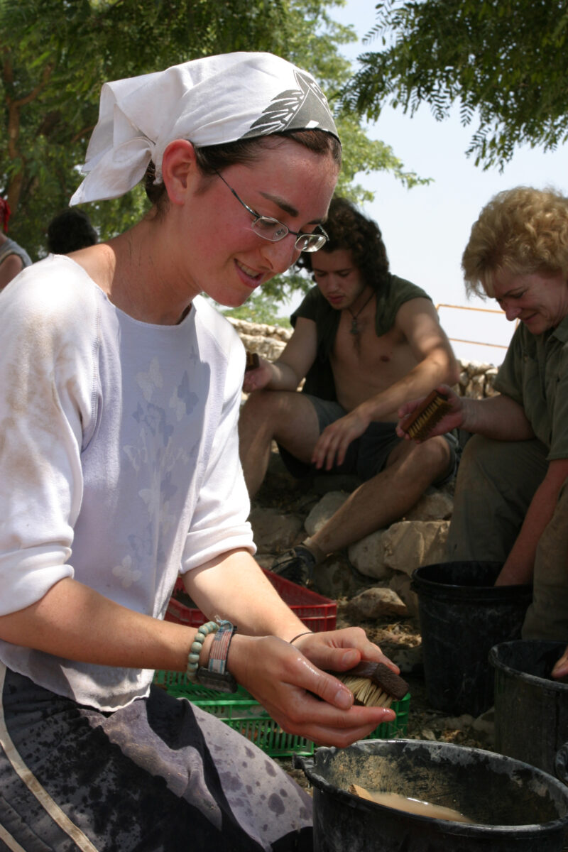 Pottery Washing — After digging up pottery shards all morning, it is time to wash them so that they can be dated according to know pottery styles. — Israel, ...
