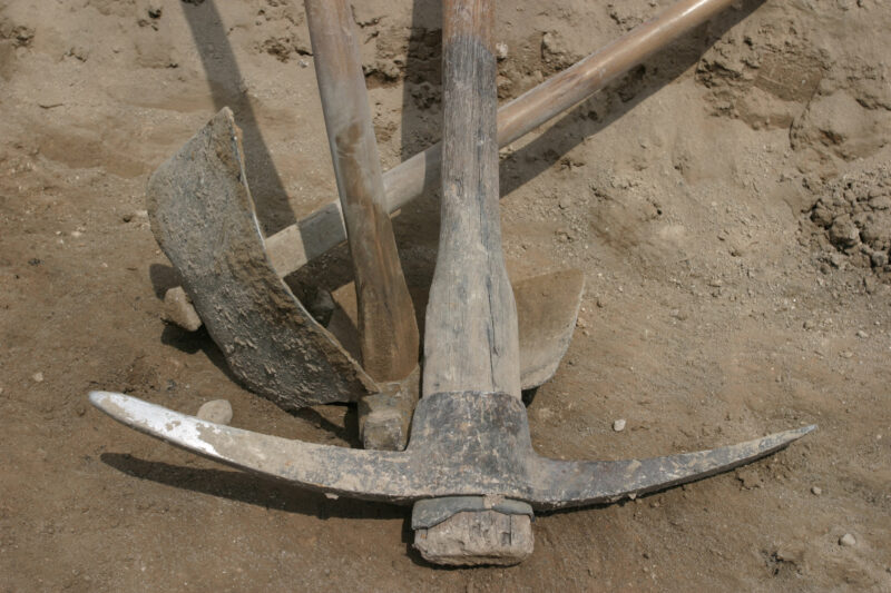 Picks at the Dig Site — Israel, Hazor, Archaeology, Picks