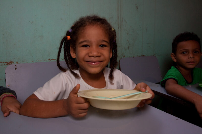 School Feeding — Children from a poor gheto in Brazil attend an ADRA preschool where they get a nutritious meal. — Brazil, South America, Children, Preschool...