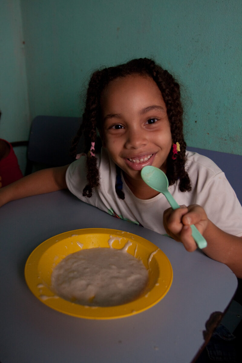 School Feeding — Children from a poor gheto in Brazil attend an ADRA preschool where they get a nutritious meal. — Brazil, South America, Children, Preschool...