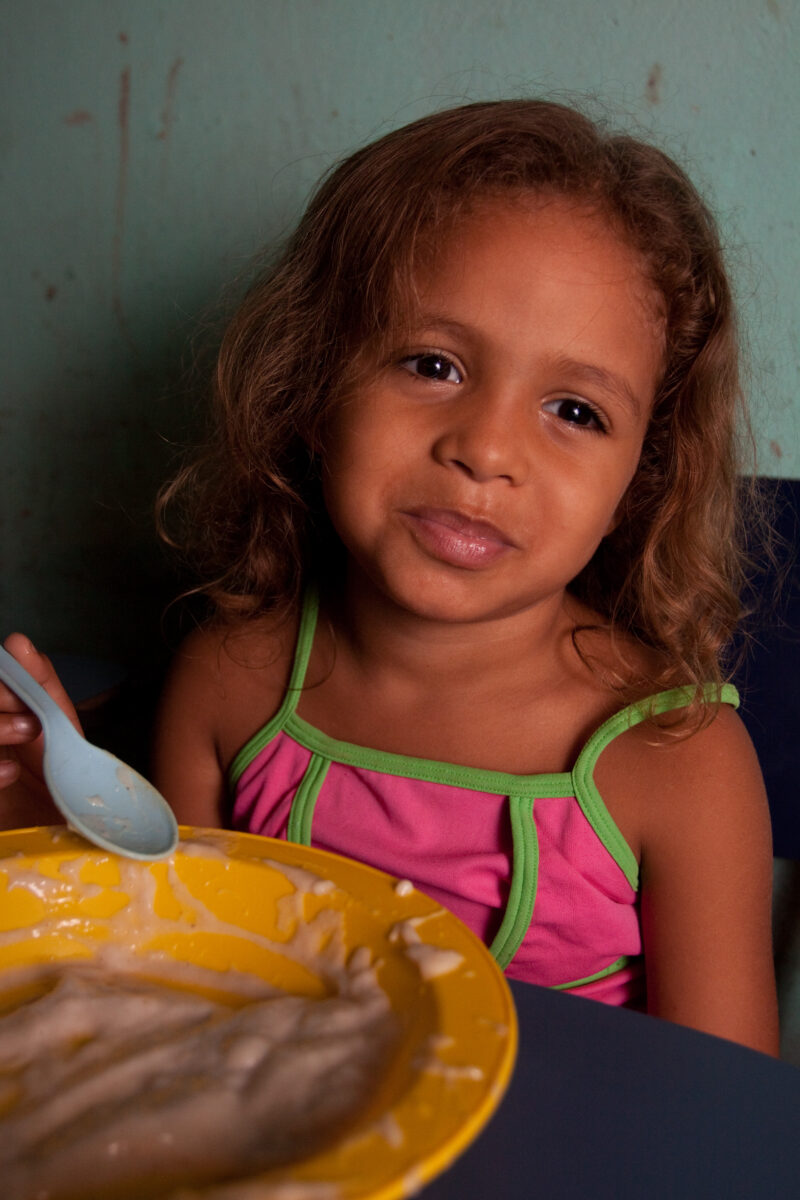 School Feeding — Children from a poor gheto in Brazil attend an ADRA preschool where they get a nutritious meal. — Brazil, South America, Children, Preschool...