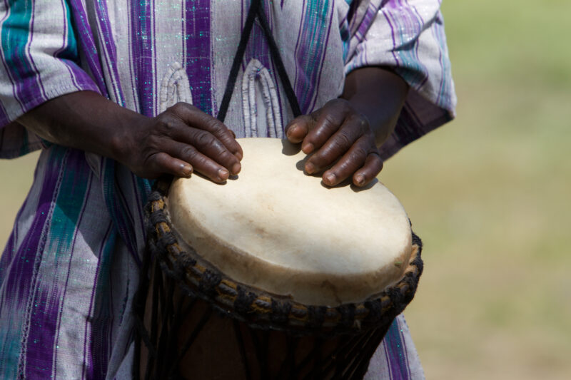 African Drum — Africa, West Africa, Burkina Faso, hands, drum