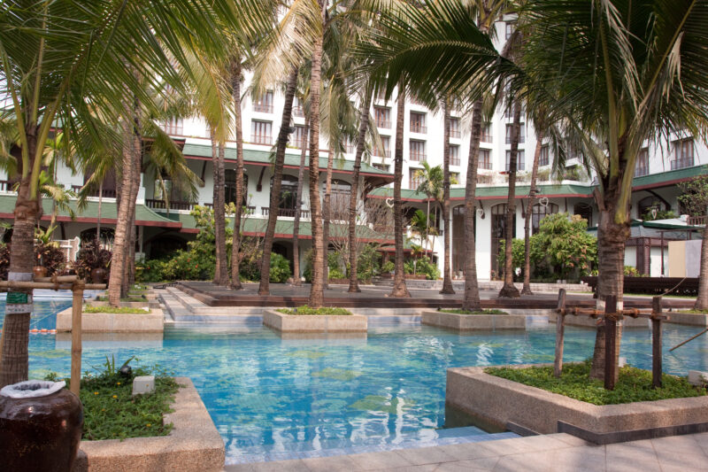 Myanmar — Beautiful swimming pool at a hotel compound in Yangon, Burma — Burma, Myanmar, Yangon, hotel, swimming Pool