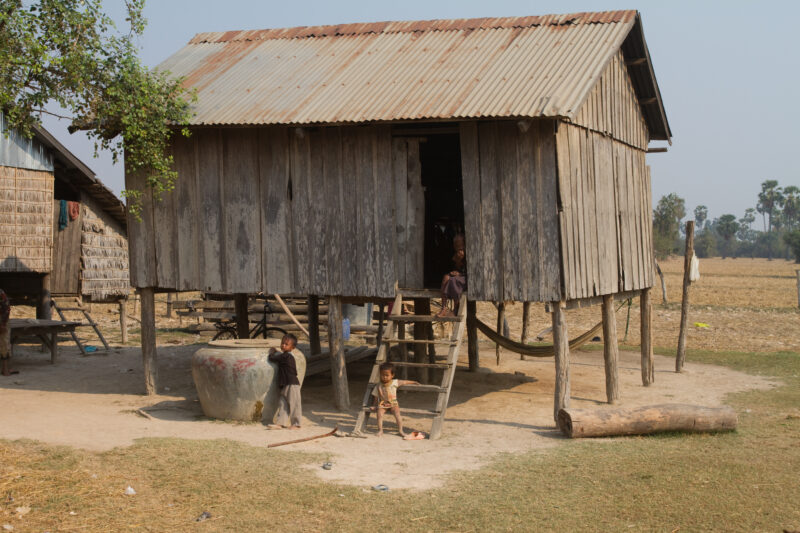 Typical Home in Cambodia — Cambodia, house, home, stilts, children