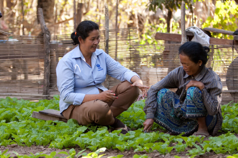 Agricultural Instruction in Cambodia — Stock Video Footage of Cambodia: Woman learns tips from an ADRA agriculturalist, on how to grow nutritious food in her...