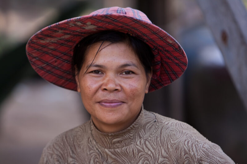 Woman inCambodia — Woman living in Poverty in rural Cambodia looks to Camera — Cambodia, faces, woman, poor, poverty