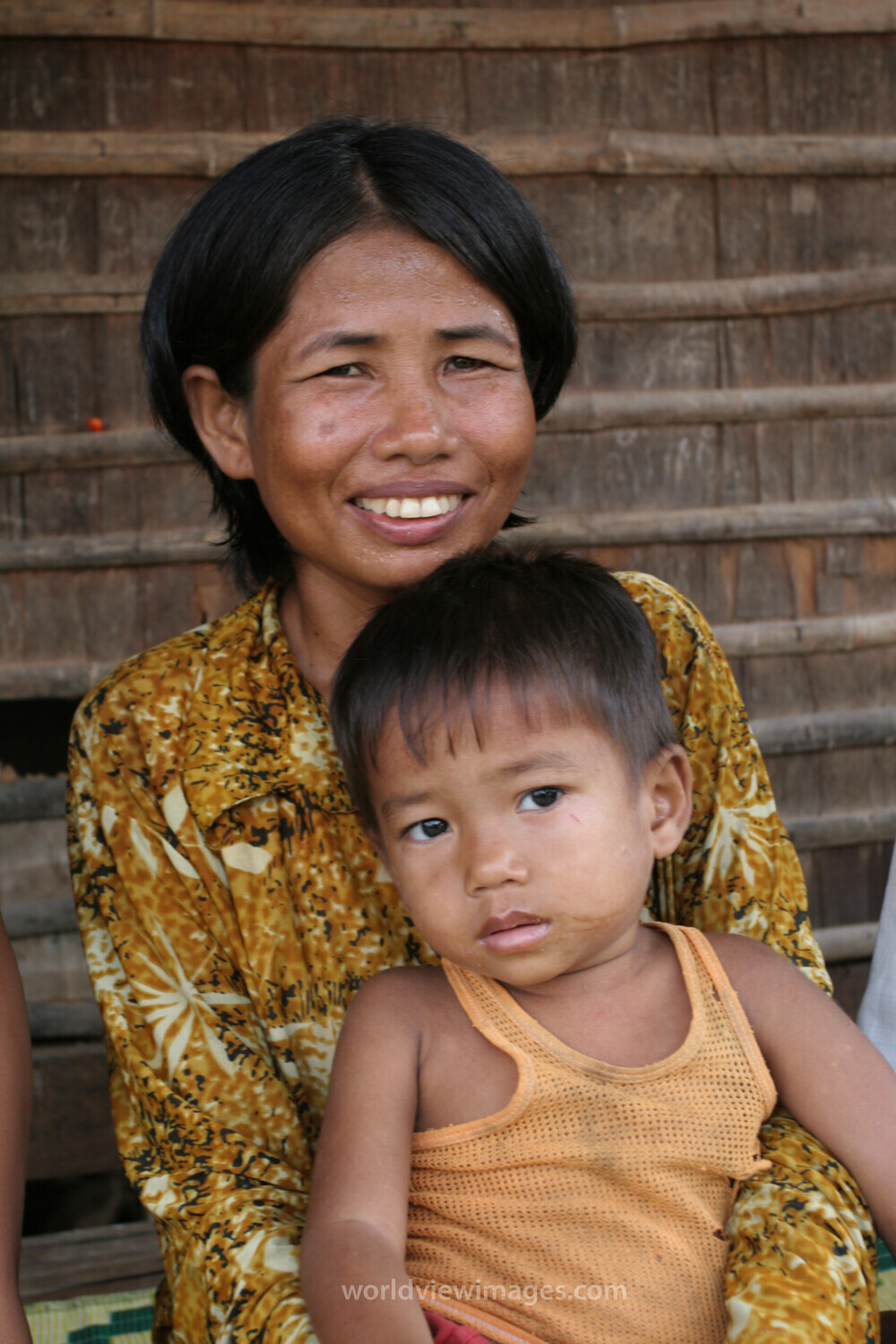 Mother and son in Cambodia