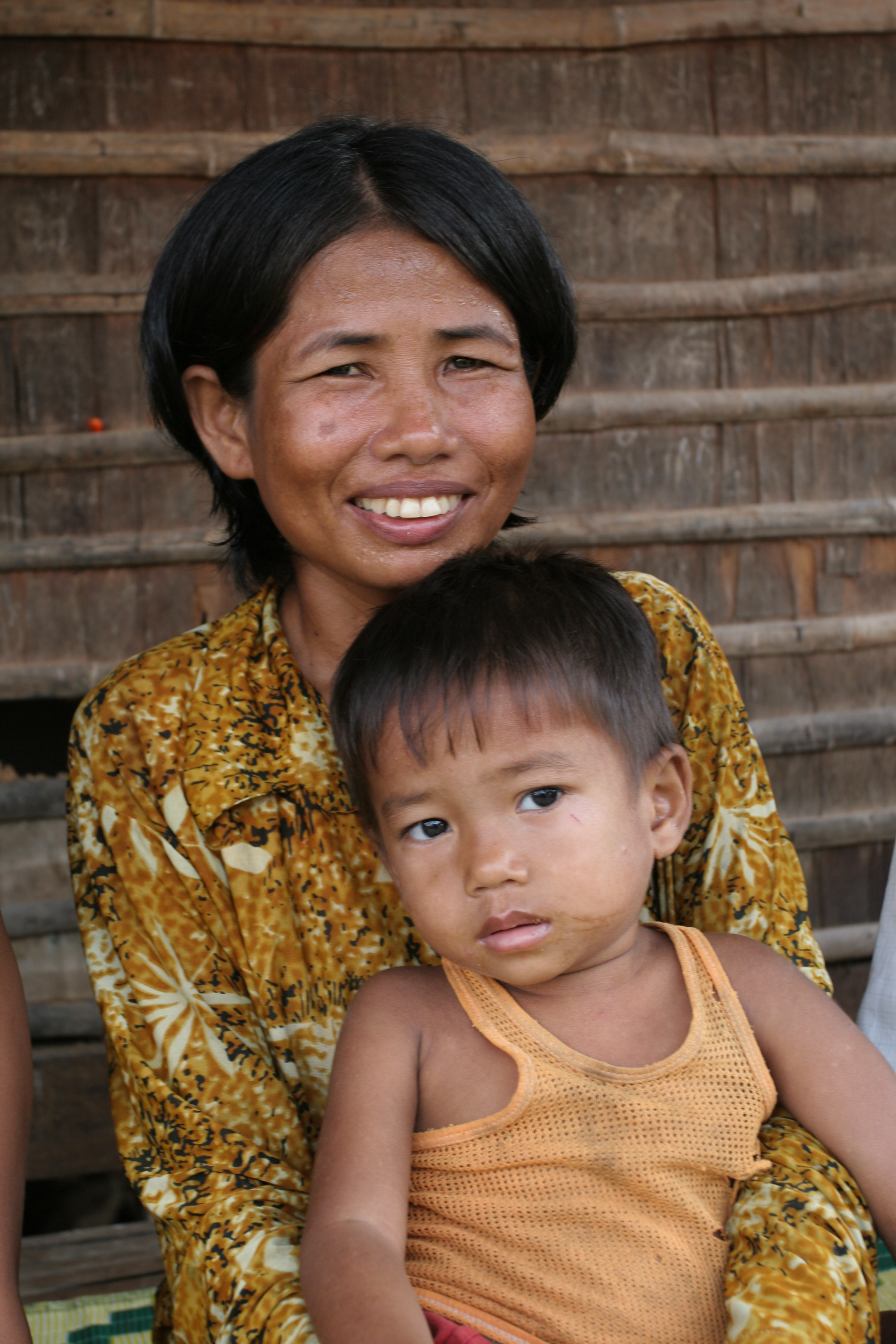 Mother and son in Cambodia
