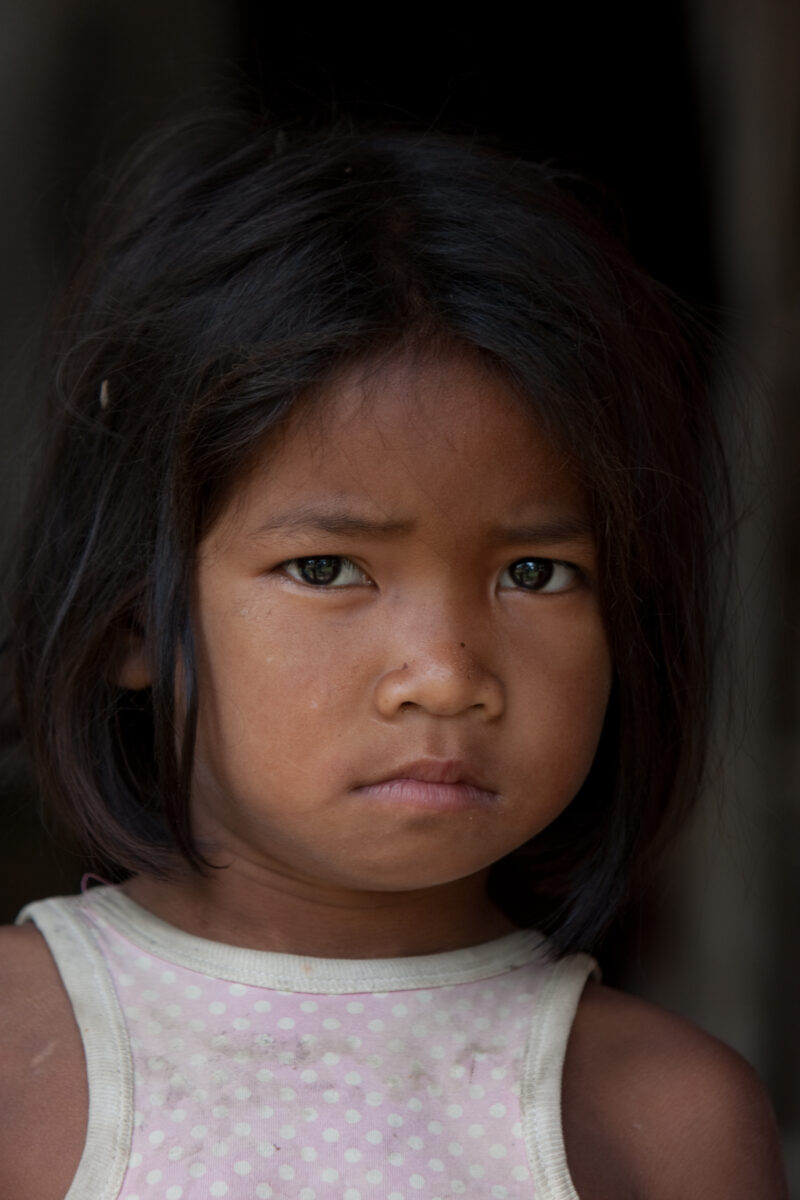 Children of Cambodia — Closeup of young girl living in poverty in rural Cambodia — Cambodia, faces, child, children, poor