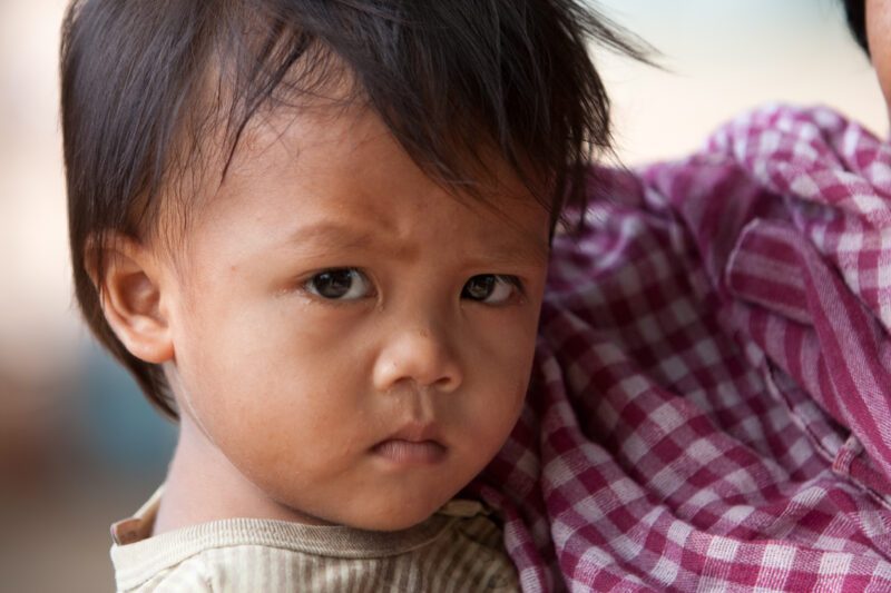 Baby in Cambodia — Stock Image of baby in rural Cambodia — Faces, Child, children, Closeup, Cambodia