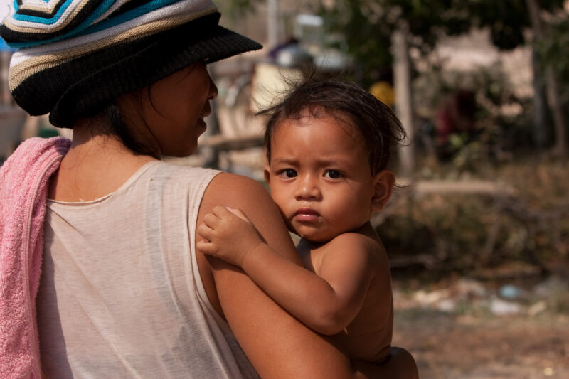 Baby in Cambodia — Stock Image of baby in rural Cambodia — Faces, Child, children, Closeup, Cambodia