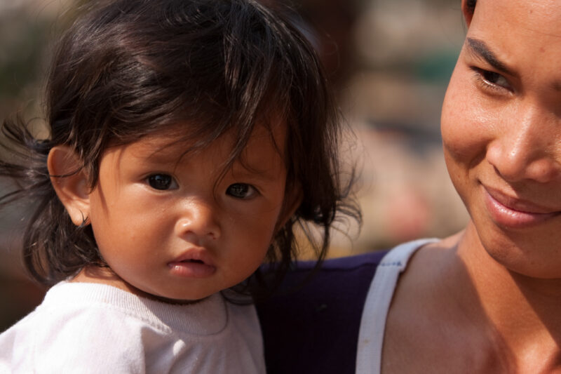 Baby in Cambodia — Stock Image of baby in rural Cambodia — Faces, Child, children, Closeup, Cambodia