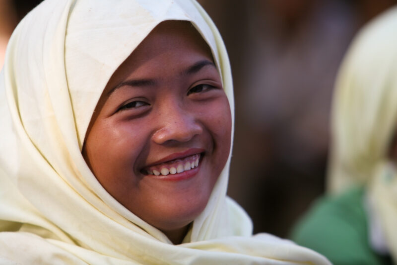 Muslim Woman in Cambodia — Stock image of a Muslim woman close up as she atends a literacy program conducted in her village by ADRA Cambodia. — Cambodia, wom...