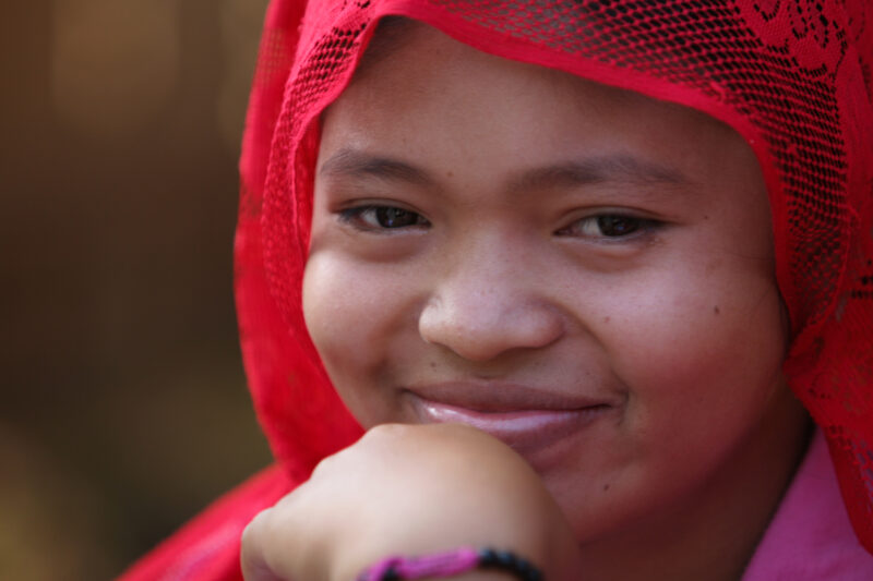 Muslim Woman in Cambodia — Stock image of a Muslim woman close up as she atends a literacy program conducted in her village by ADRA Cambodia. — Cambodia, wom...