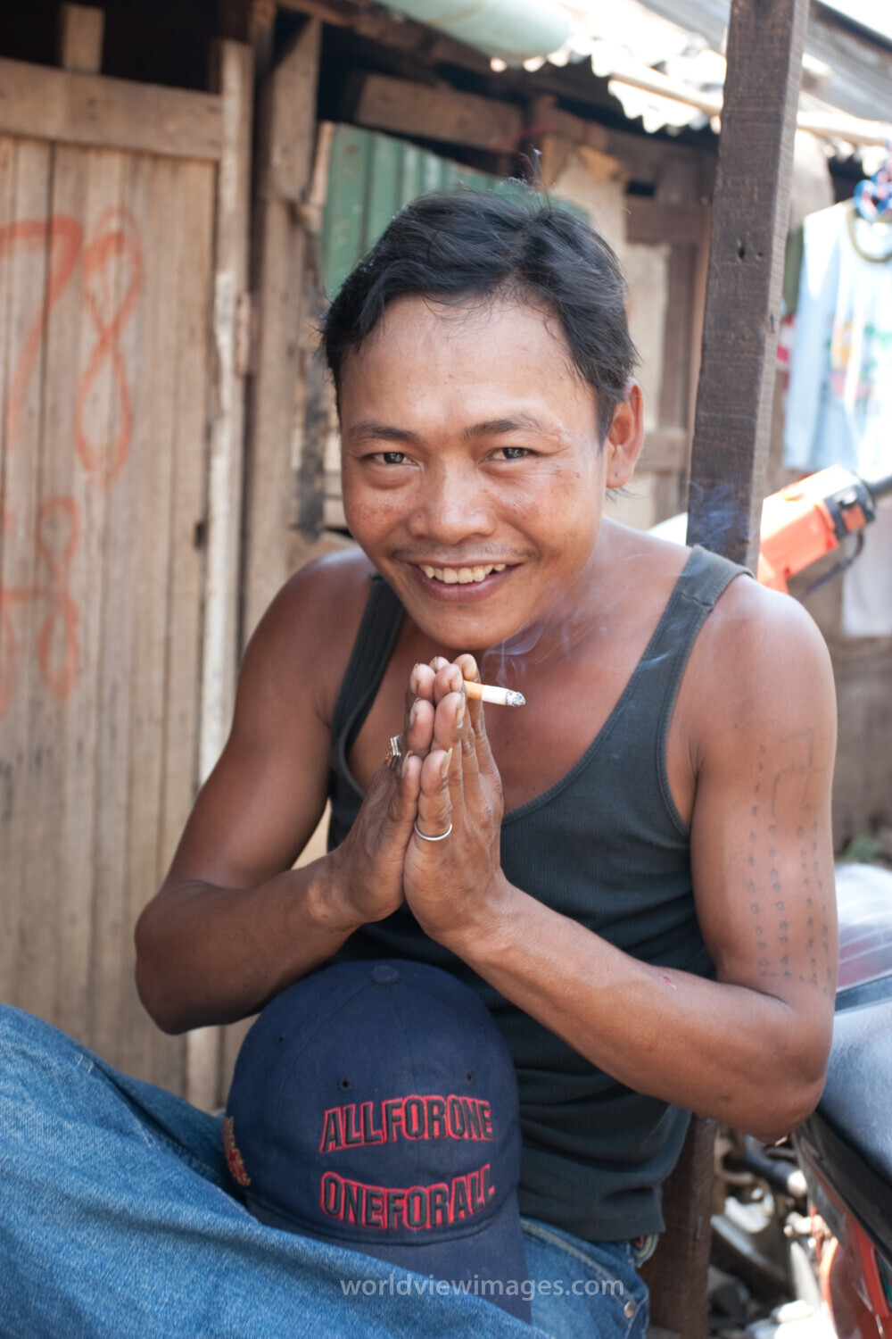 Smoking Man in Cambodia