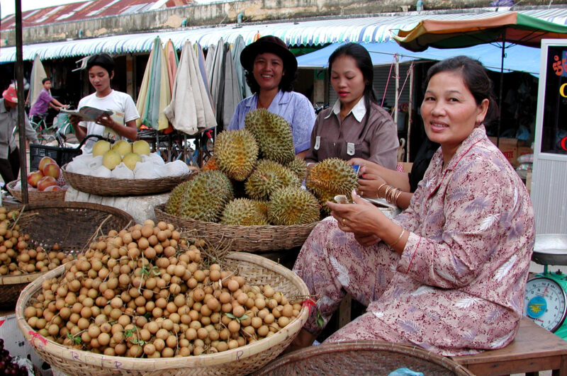 Market in Cambodia — Cambodia, woman, women, market, fruit