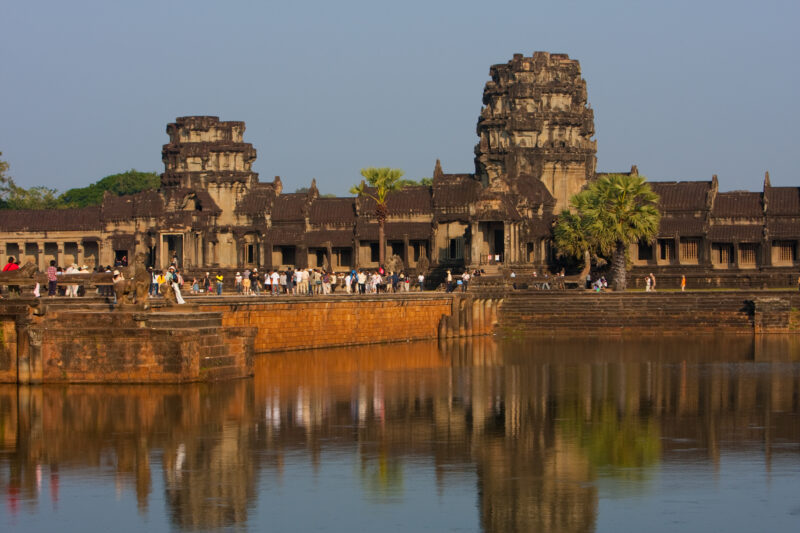 Angkor Wat in Cambodia — Stock image of the temple ruins of Angkor Wat complex near Siem Reap, Cambodia — Cambodia, Angkor Wat, Siem Reap, temple, temple ruins