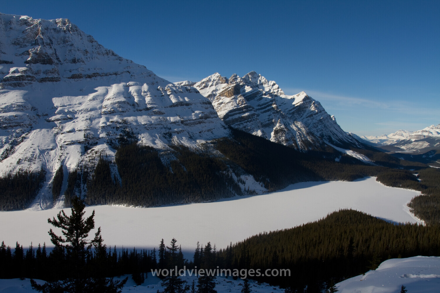 Peyto Lake in Winter