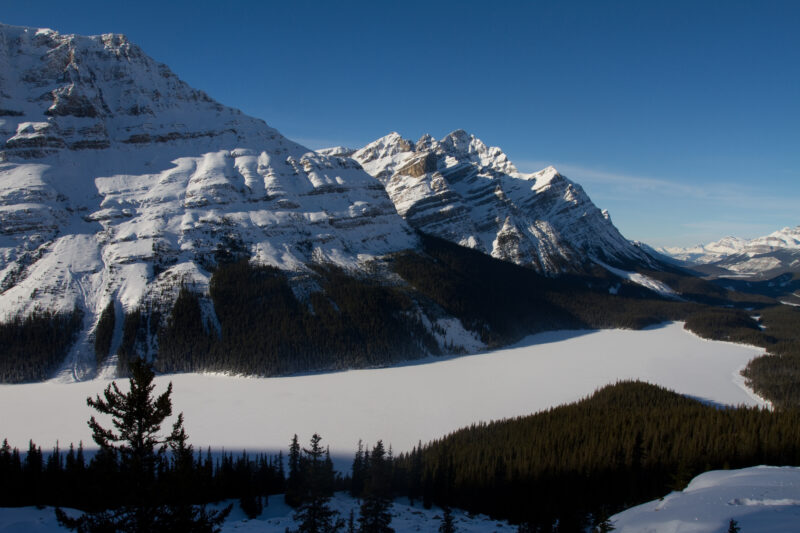 Peyto Lake in Winter — Canada, Scenic, Alberta, Lakes, mountians