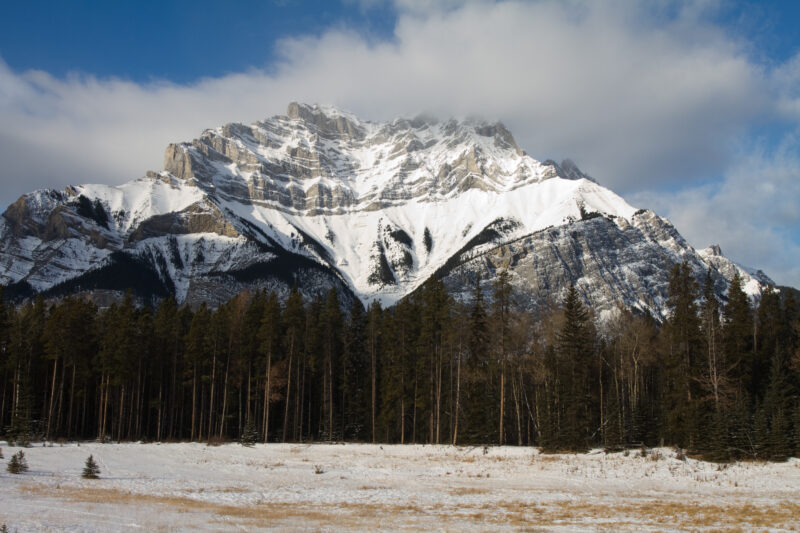 Cascade Mountain in Winter — Canada, Scenic, Alberta, Lakes, mountians