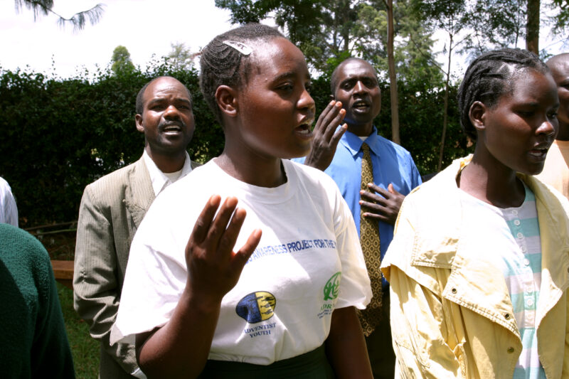 HIV/AIDS Education in Kenya — In an ADRA sponsored program, A Drama team visits schools through Kenya, informing students about HIV and AIDS — Kenya, Africa,...