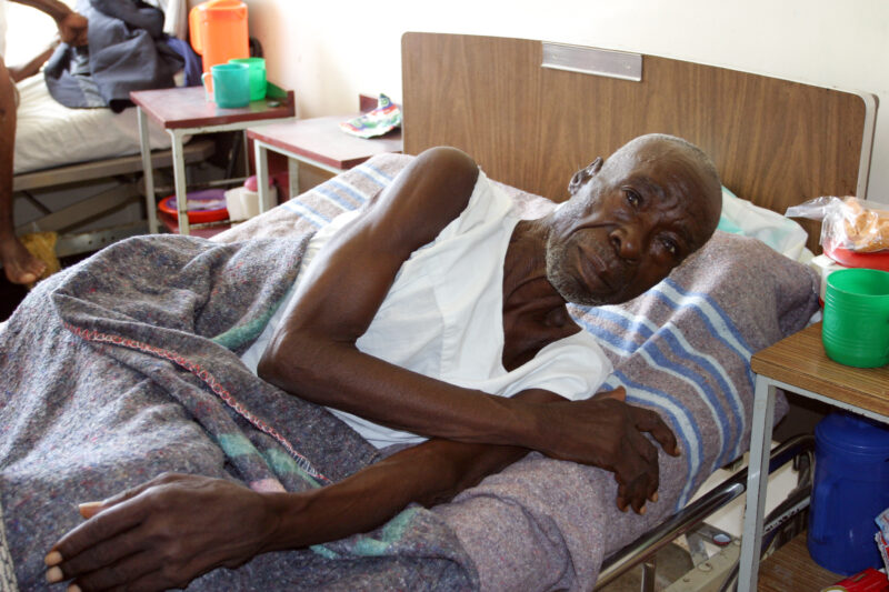 HIV/AIDS Patient in Hospital in Africa — People in hospital with opportunistic illnesses due to their HIV infections. — Kenya, Africa, HIV, AIDS, Hospital