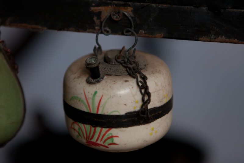 Colourful Container — Container for tea or water while working in the field. — Cambodia, art, artistic, bottles, tea pot