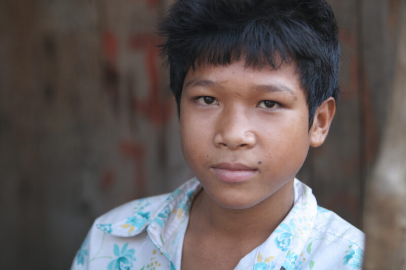 Boy In Cambodia — Stock image of young boy living in poverty in Rural Cambodia — Cambodia, Boy, boys, poverty, child