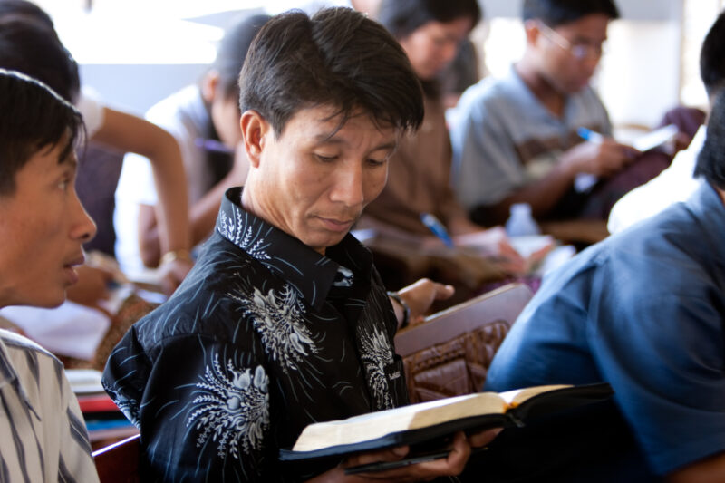 Bible Study in Burma — Stock image of a Chirstian Studying Bible in Myanmar — Christian, Myanmar, Burma, Bible, Bible Study